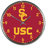 USC Trojans Clock Round Wall Style Chrome Periodic Restock-0