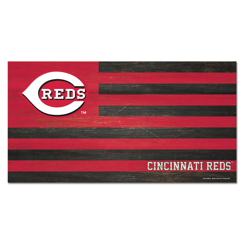 Cincinnati Reds Sign Wood 9x17 Flag-0