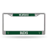 Milwaukee Bucks License Plate Frame Chrome Printed Insert Special Order-0