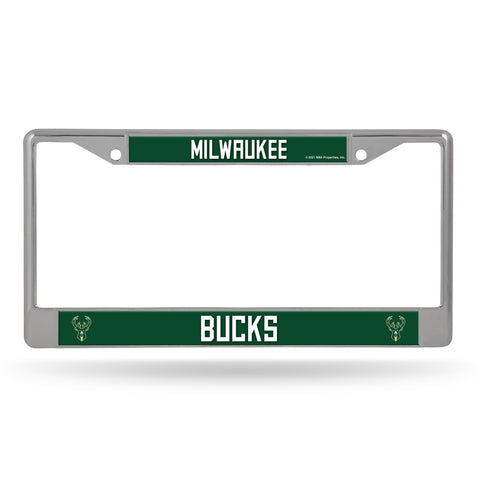 Milwaukee Bucks License Plate Frame Chrome Printed Insert Special Order-0