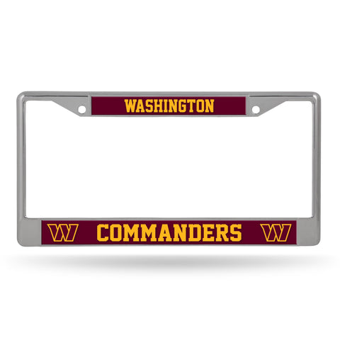 Washington Commanders License Plate Frame Chrome Printed Insert - Special Order-0