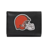 Cleveland Browns Wallet Trifold Leather Embroidered-0