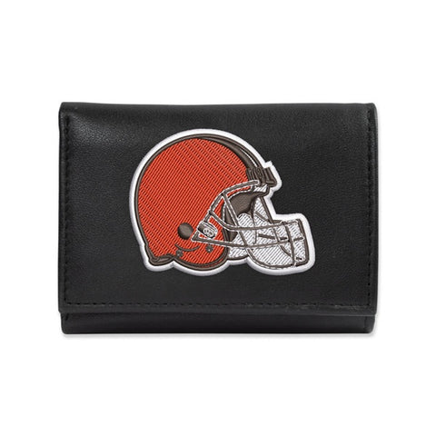 Cleveland Browns Wallet Trifold Leather Embroidered-0
