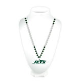 New York Jets Beads with Medallion Mardi Gras Style-0
