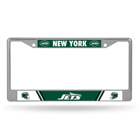 New York Jets License Plate Frame Chrome Printed Insert 2024-0