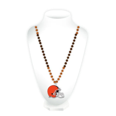 Cleveland Browns Beads with Medallion Mardi Gras Style-0