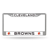 Cleveland Browns License Plate Frame Chrome-0