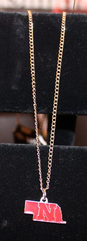 Nebraska Cornhuskers Necklace State Design-0