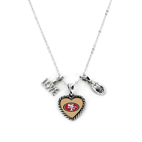San Francisco 49ers Necklace Charmed Sport Love Football-0