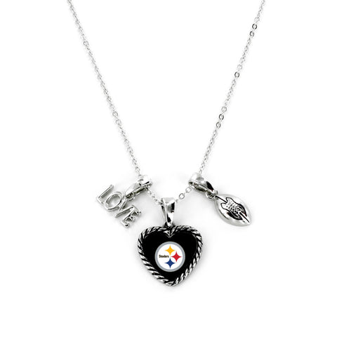 Pittsburgh Steelers Necklace Charmed Sport Love Football-0