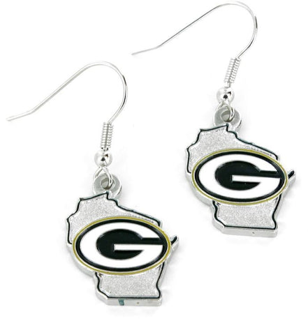 Green Bay Packers Earrings State Design-0