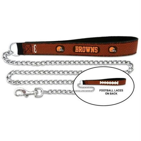 Cleveland Browns Pet Leash Leather Chain Football Size Large CO-0