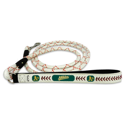 Oakland Athletics Pet Leash Leather Frozen Rope Baseball Size Medium CO-0