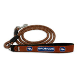 Denver Broncos Pet Leash Leather Frozen Rope Football Size Medium CO-0