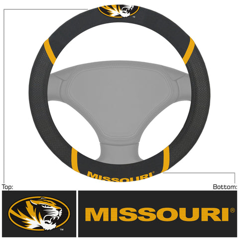 Missouri Tigers Steering Wheel Cover Mesh/Stitched-0