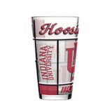 Indiana Hoosiers Pint Glass 16oz Quilted Stained Boxed-0