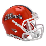 Illinois Fighting Illini Helmet Riddell Replica Mini Speed Style Orange Script-0