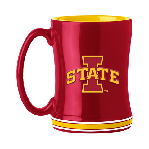 Iowa State Cyclones Coffee Mug 14oz Sculpted Relief Team Color-0