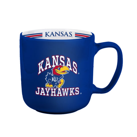 Kansas Jayhawks Coffee Mug 15oz Stripe Design-0