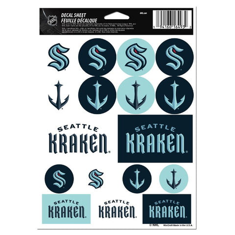 Seattle Kraken Decal Sheet 5x7 Vinyl-0