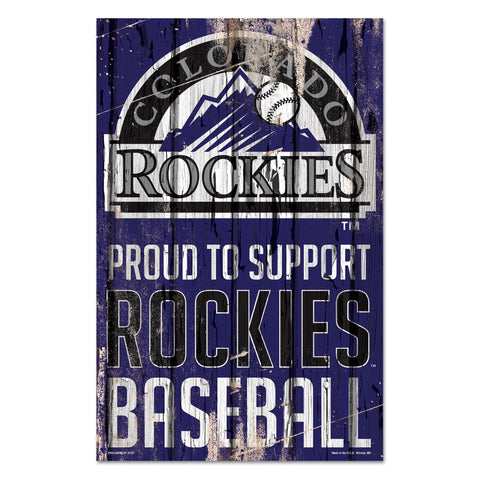 Colorado Rockies Sign 11x17 Wood Proud to Support Design-0