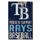 Tampa Bay Rays Sign 11x17 Wood Proud to Support Design-0