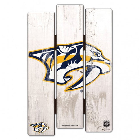 Nashville Predators Sign 11x17 Wood Fence Style White-0