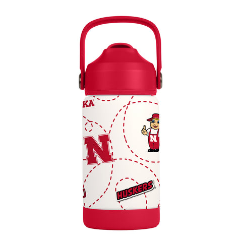 Nebraska Cornhuskers Kids Bottle 12oz Stainless Steel Mascot-0
