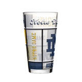 Notre Dame Fighting Irish Pint Glass 16oz Quilted Stained Boxed-0