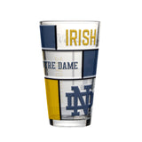 Notre Dame Fighting Irish Pint Glass 16oz Quilted Stained Boxed-1