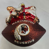 Washington Redskins Ornament 5 1/2 Inch Peggy Abrams Glass Football-0
