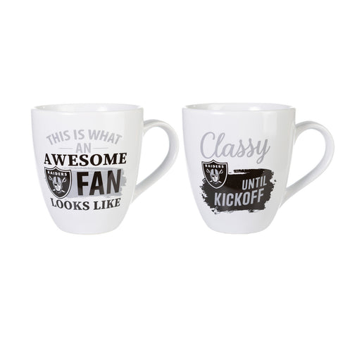 Las Vegas Raiders Coffee Mug 17oz Ceramic 2 Piece Set with Gift Box-0