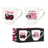 Georgia Bulldogs Coffee Mug 17oz Ceramic 2 Piece Set with Gift Box-0