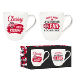 Ohio State Buckeyes Coffee Mug 17oz Ceramic 2 Piece Set with Gift Box-0