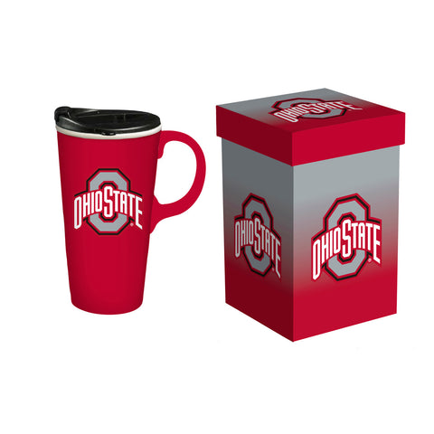 Ohio State Buckeyes Drink 17oz Travel Latte Boxed-0