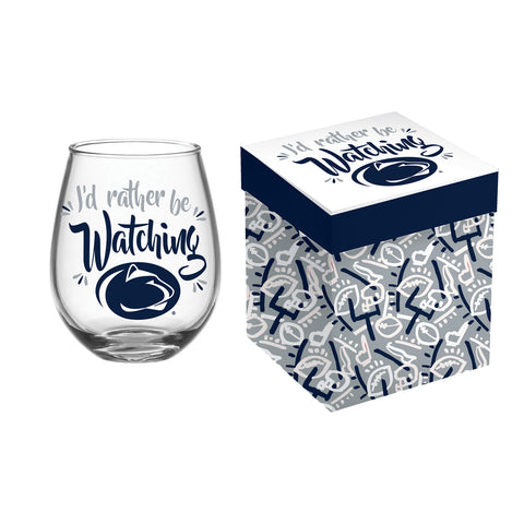 Penn State Nittany Lions Glass 17oz Wine Stemless Boxed-0