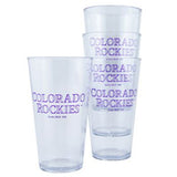Colorado Rockies Glass Pint 16oz Plastic Clear 4 Pack-0