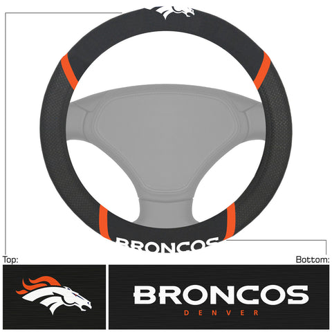 Denver Broncos Steering Wheel Cover Mesh/Stitched-0