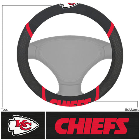 Kansas City Chiefs Steering Wheel Cover Mesh/Stitched-0