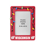 Wisconsin Badgers Picture Frame with Holiday Lights-0