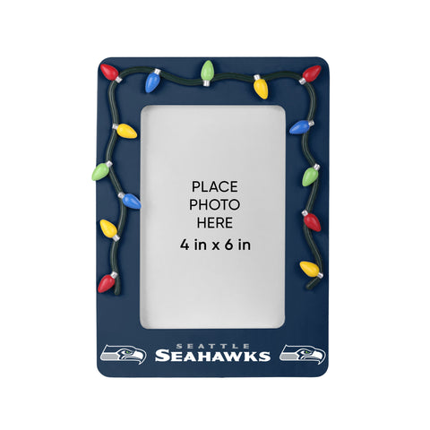 Seattle Seahawks Picture Frame with Holiday Lights-0