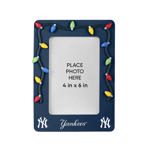 New York Yankees Picture Frame with Holiday Lights-0
