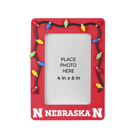 Nebraska Cornhuskers Picture Frame with Holiday Lights-0
