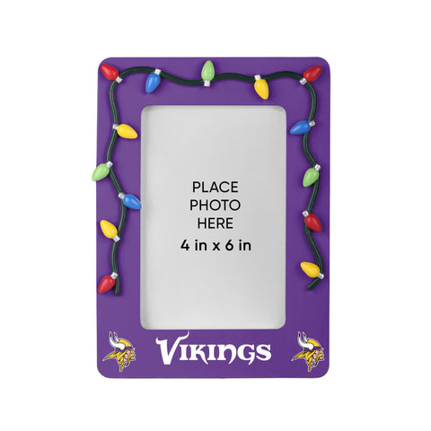Minnesota Vikings Picture Frame with Holiday Lights-0