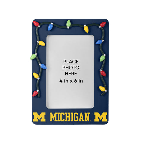 Michigan Wolverines Picture Frame with Holiday Lights-0