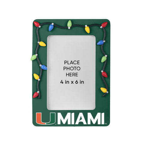 Miami Hurricanes Picture Frame with Holiday Lights-0