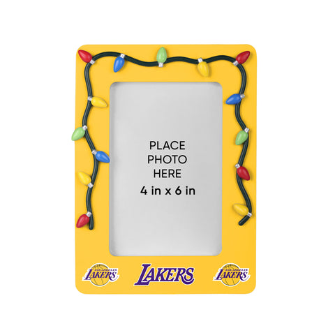 Los Angeles Lakers Picture Frame with Holiday Lights-0