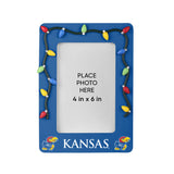 Kansas Jayhawks Picture Frame with Holiday Lights-0