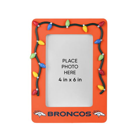 Denver Broncos Picture Frame with Holiday Lights-0