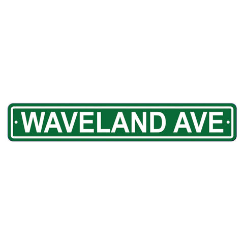 Chicago Cubs Sign 4x24 Plastic Street Style Waveland Avenue CO-0